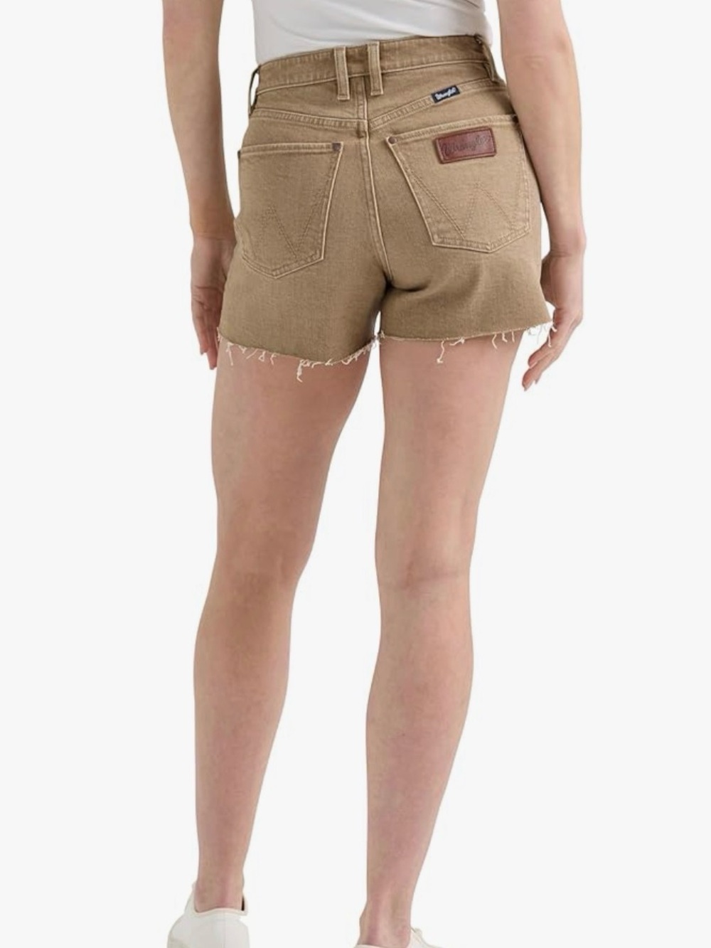 Wrangler Tan Retro Bailey High-Rise Frayed Hem Jean Shorts